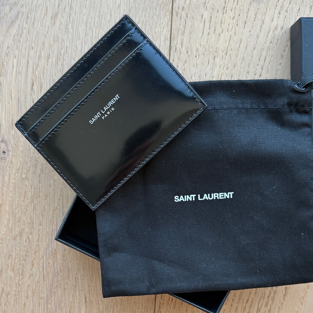 Saint Laurent patent leather Black Card Holder